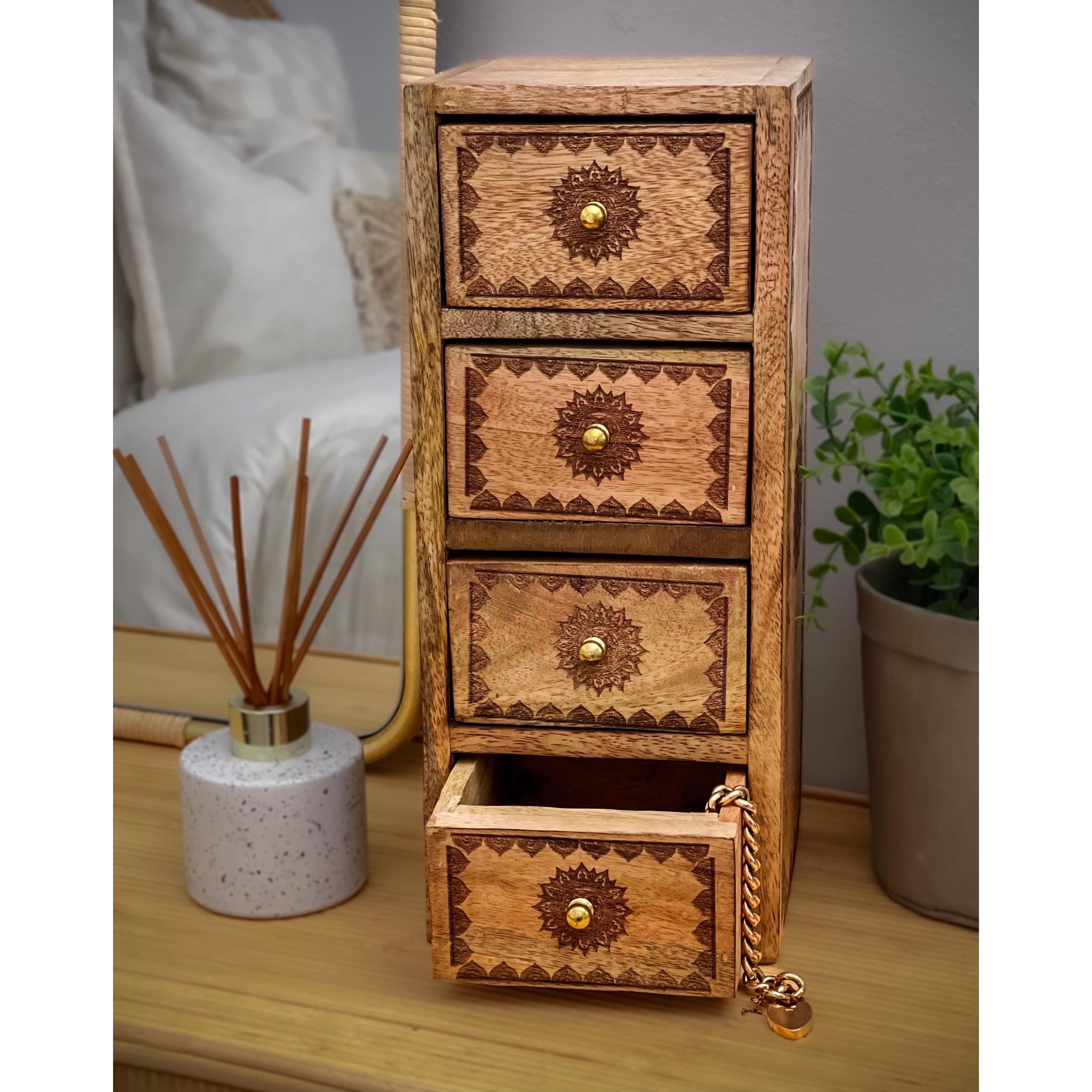 Mango Wood Drawers 12x30cm Default Title