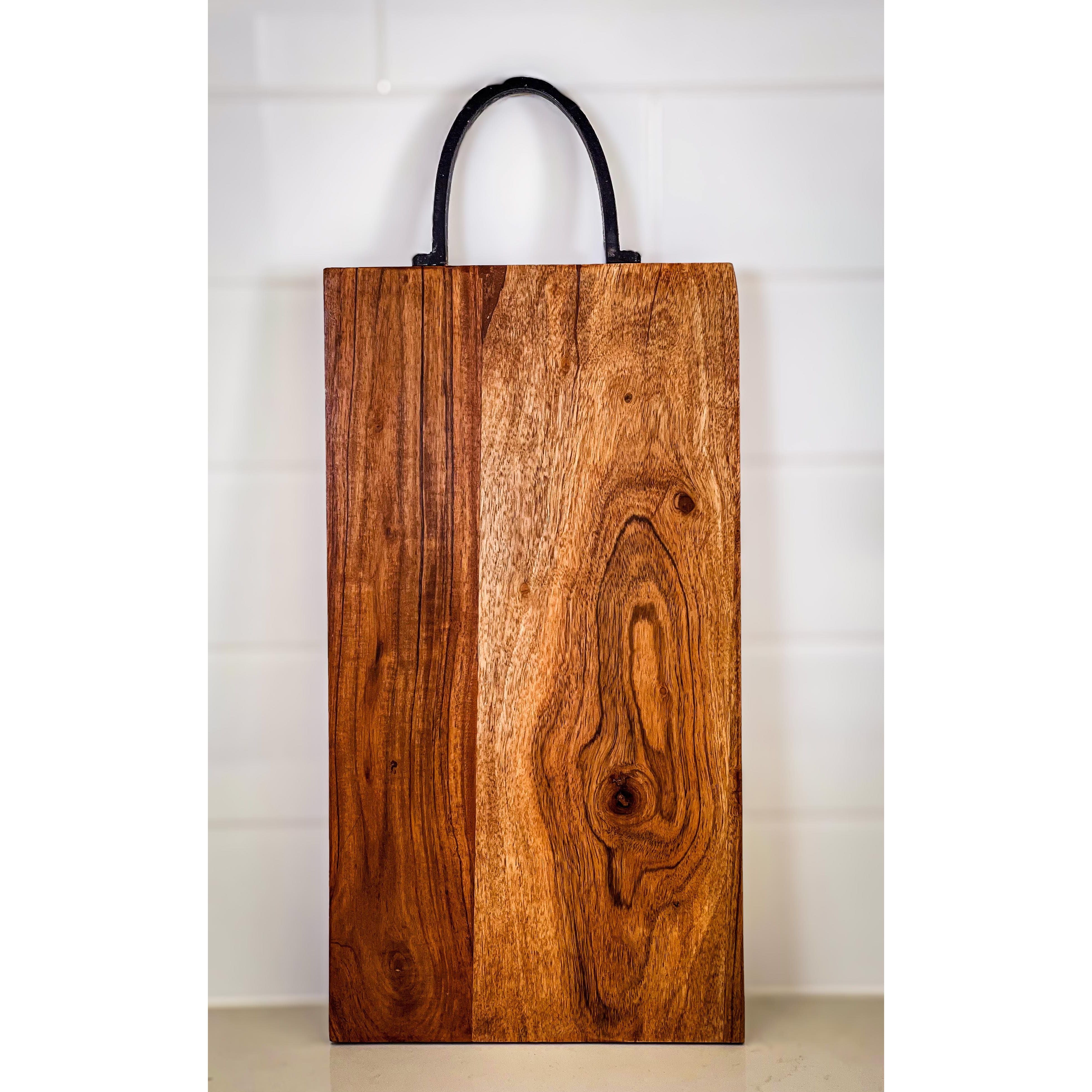 Acacia Wood Cutting Board with Handle 52x22x2cm Default Title