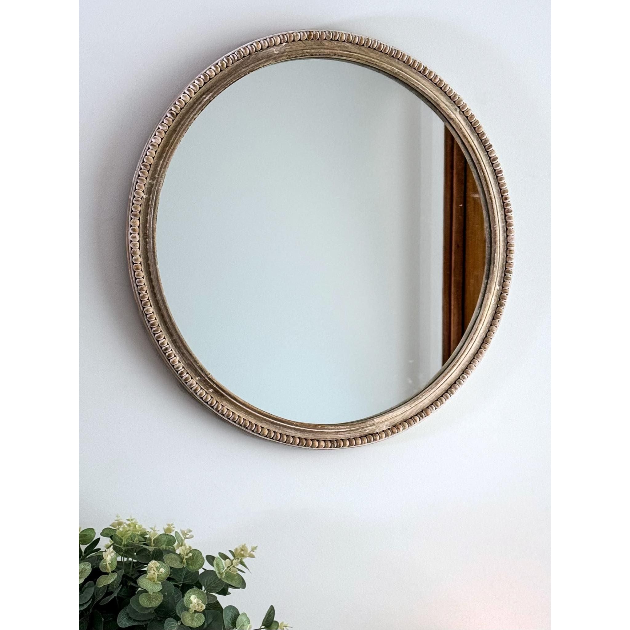 Wooden Arch Mirror Distressed White 15x27.5in - Dollars and Sense