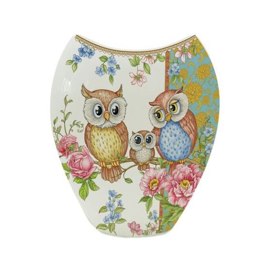 Owls Fine Bone China Vase - Dollars and Sense