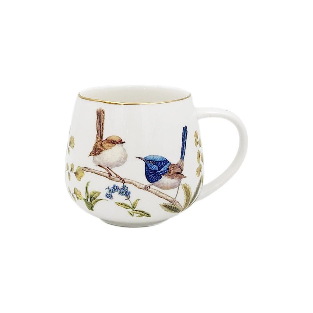 Australian Birds Fine Bone China Gold Rim Mug - Dollars and Sense