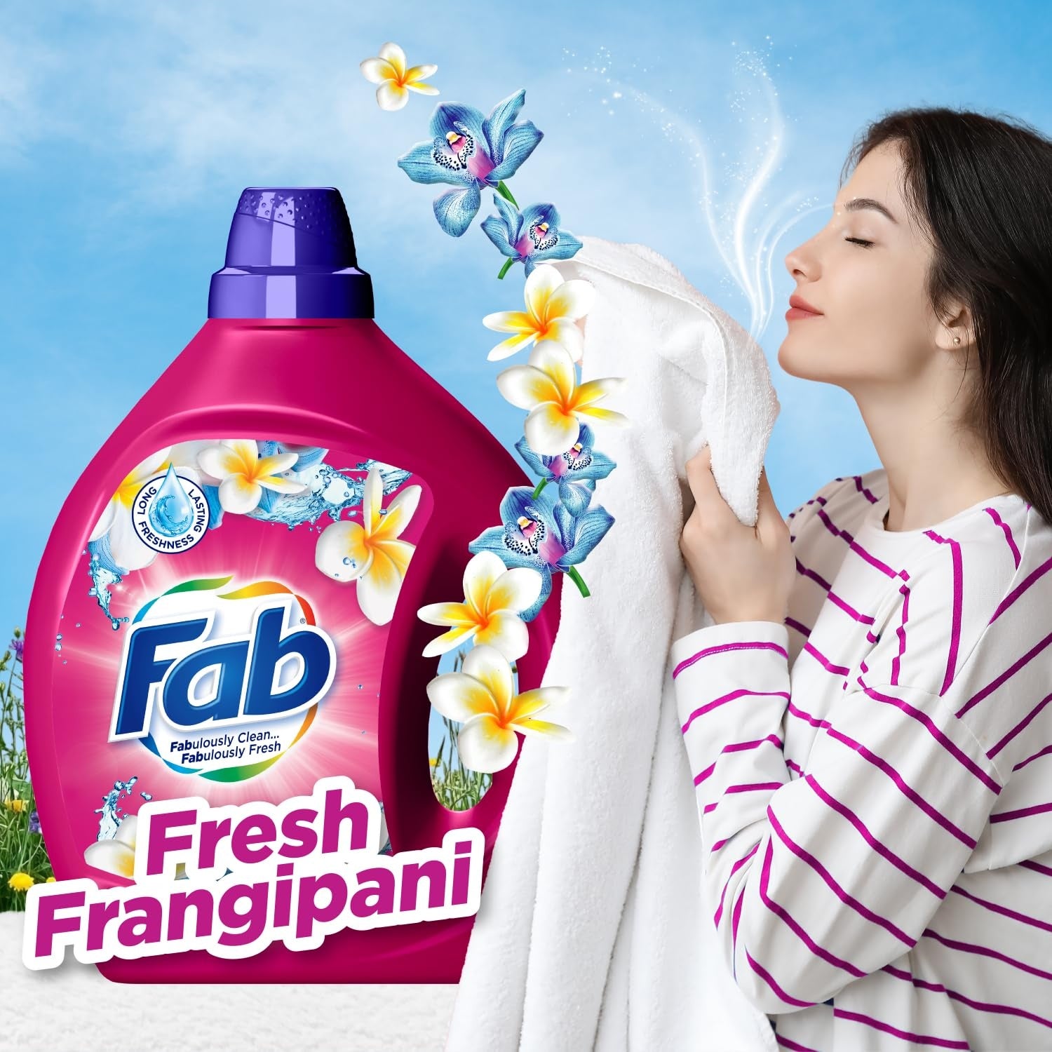 Fab 2l Laundry Liquid Front & Top Loader Fresh Frangipani