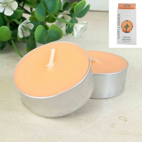 Mango & Mandarin Scented Tealight Candles - 4 Hour - 8 Pack - Dollars and Sense