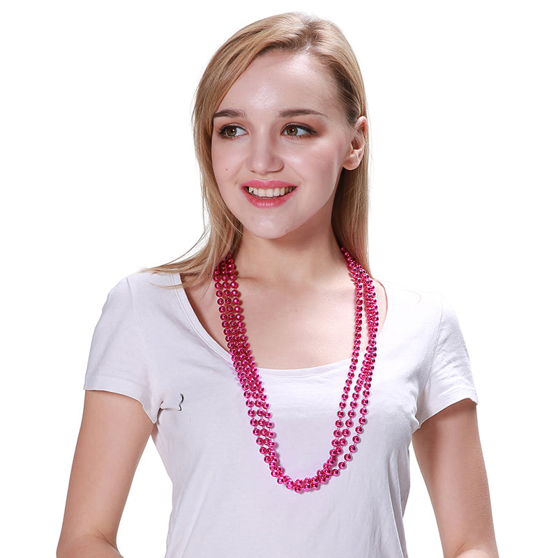 3Pk 80Cm Party Necklace-Pink