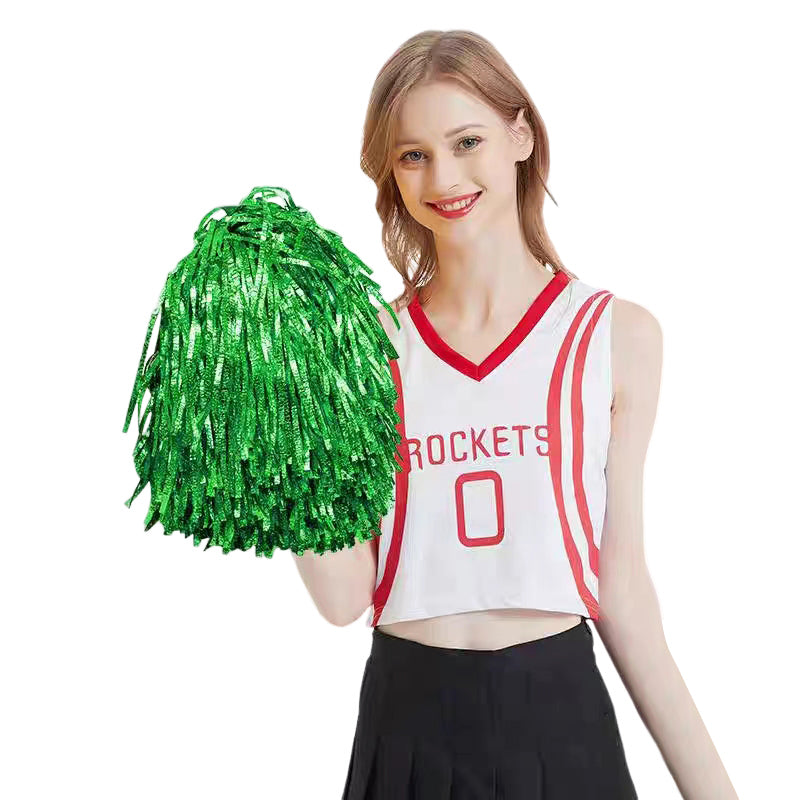 2Pk Metallic Pom Pom-Green