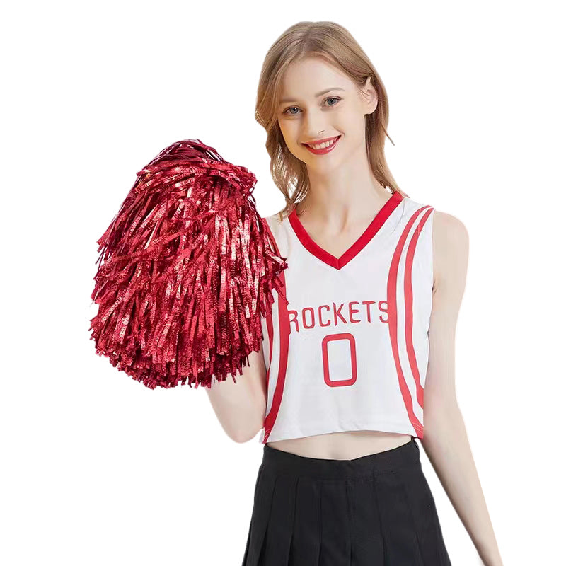 2Pk Metallic Pom Pom-Red