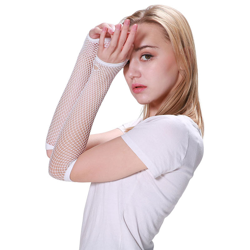 Fishnet Gloves-White