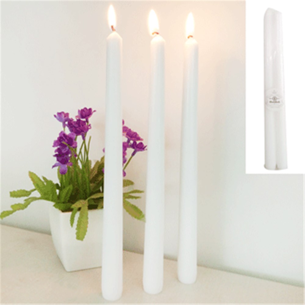White Taper Candles - Unscented