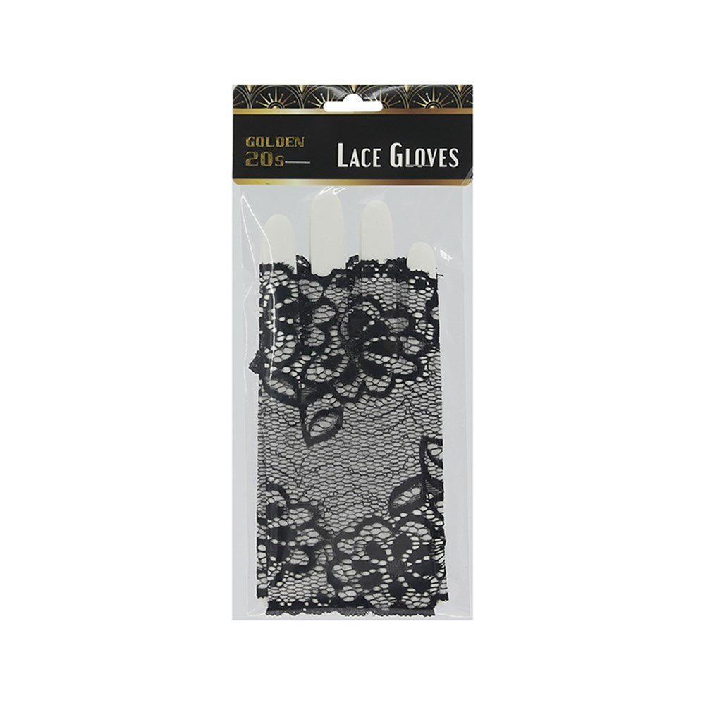 Short Lace Gloves - Black