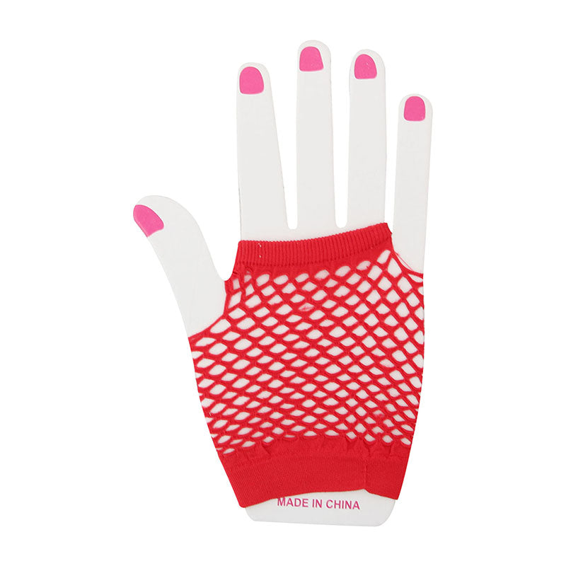Fishnet Gloves-Red