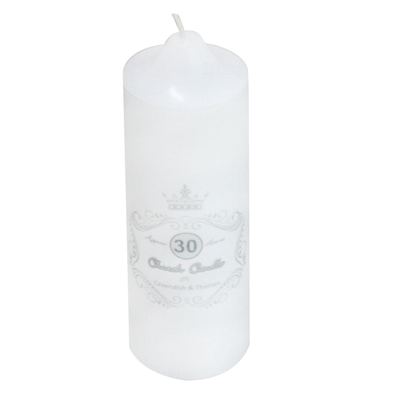 5cm x 15cm Unscented White Candle