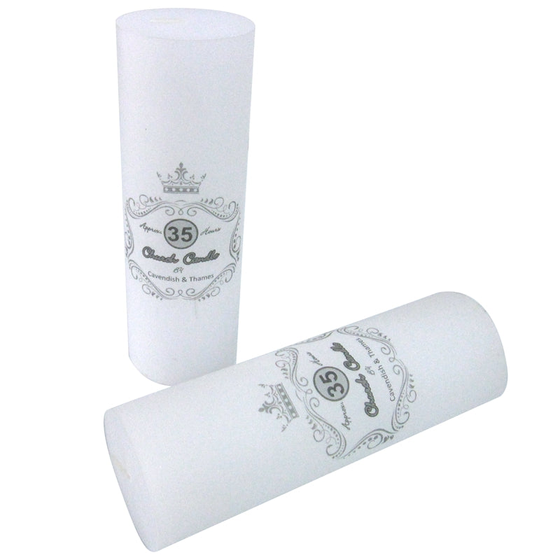5Cm X 15Cm Unscented White Pillar Candle