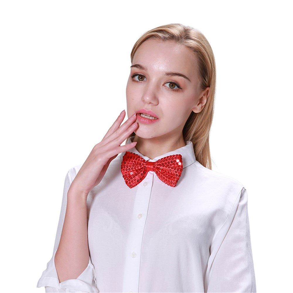 Sequin Bowtie - Red