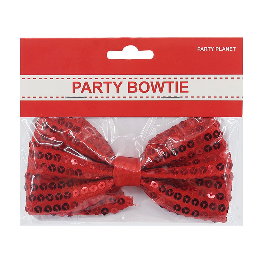 Sequin Bowtie - Red