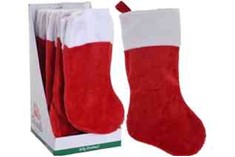 1PC XMAS STOCKING PLUSH RED 43CM