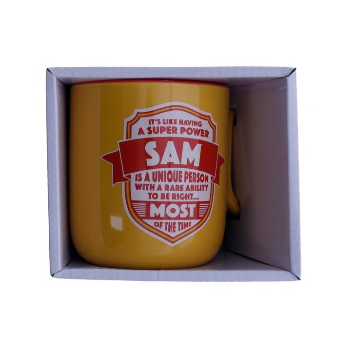 Sam About Me Mug - Dollars and Sense