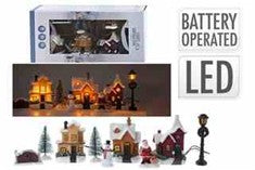 1PC LED VILLAGE SCENE SET OF 10 29CM