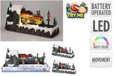 1PC LED WINTER SCENE TRAIN 32CM 2ASS