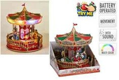 1PC LED XMAS CAROUSEL SCENE 28CM B/O