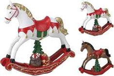 1PC ROCKING HORSE FIGURINE 17CM 2ASS