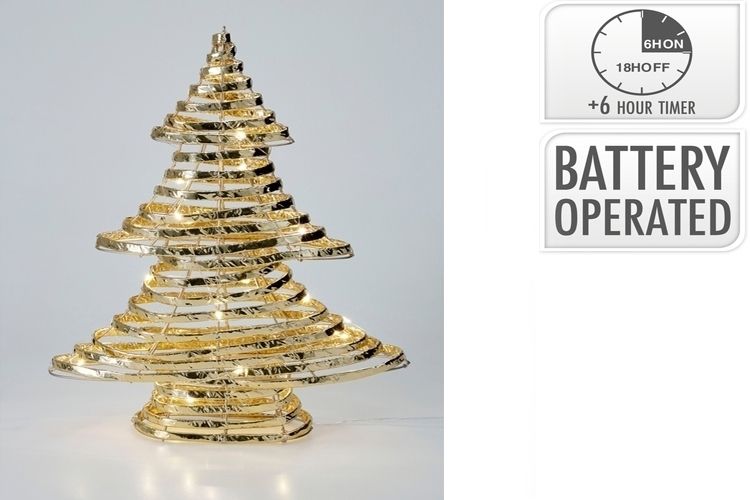 1PC XMAS TREE 40CM WW W/MICROLED GOLDB/O