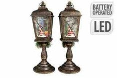 1PC LANTERN LED ONPOLE W/DECO 48CM BLACK
