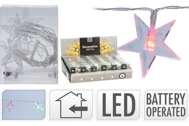 LED Chain Star Multi Colour 10Led