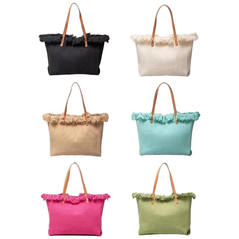 52x35cm Canvas Bag with Handle 6 Asstd SKU BAGFASHD - Dollars and Sense