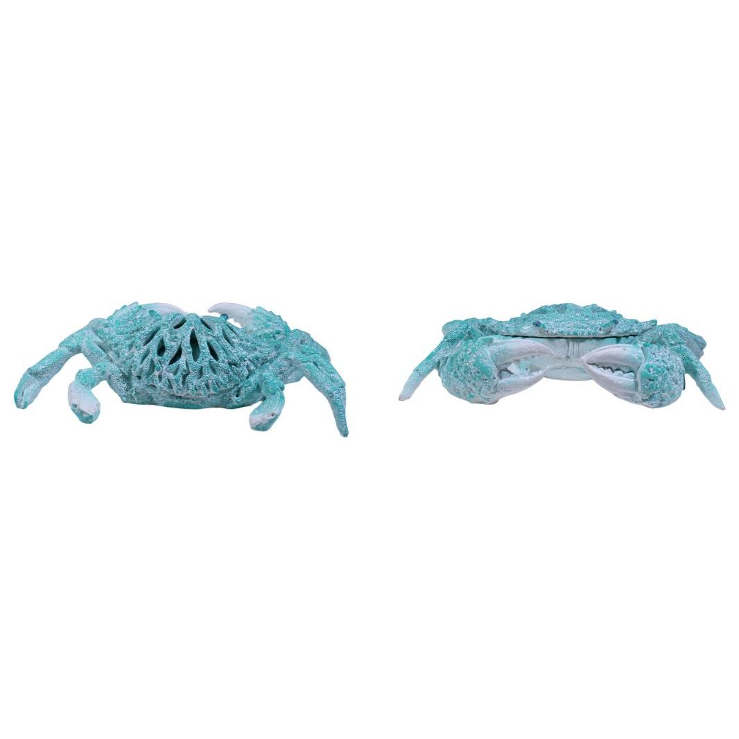 27cm Crab w/Aqua Coral Design SKU BEACOCR - Dollars and Sense