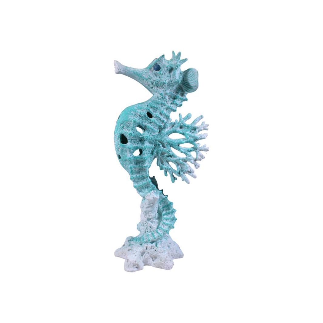 40cm Seahorse w/Aqua Coral Design SKU BEACOSH - Dollars and Sense