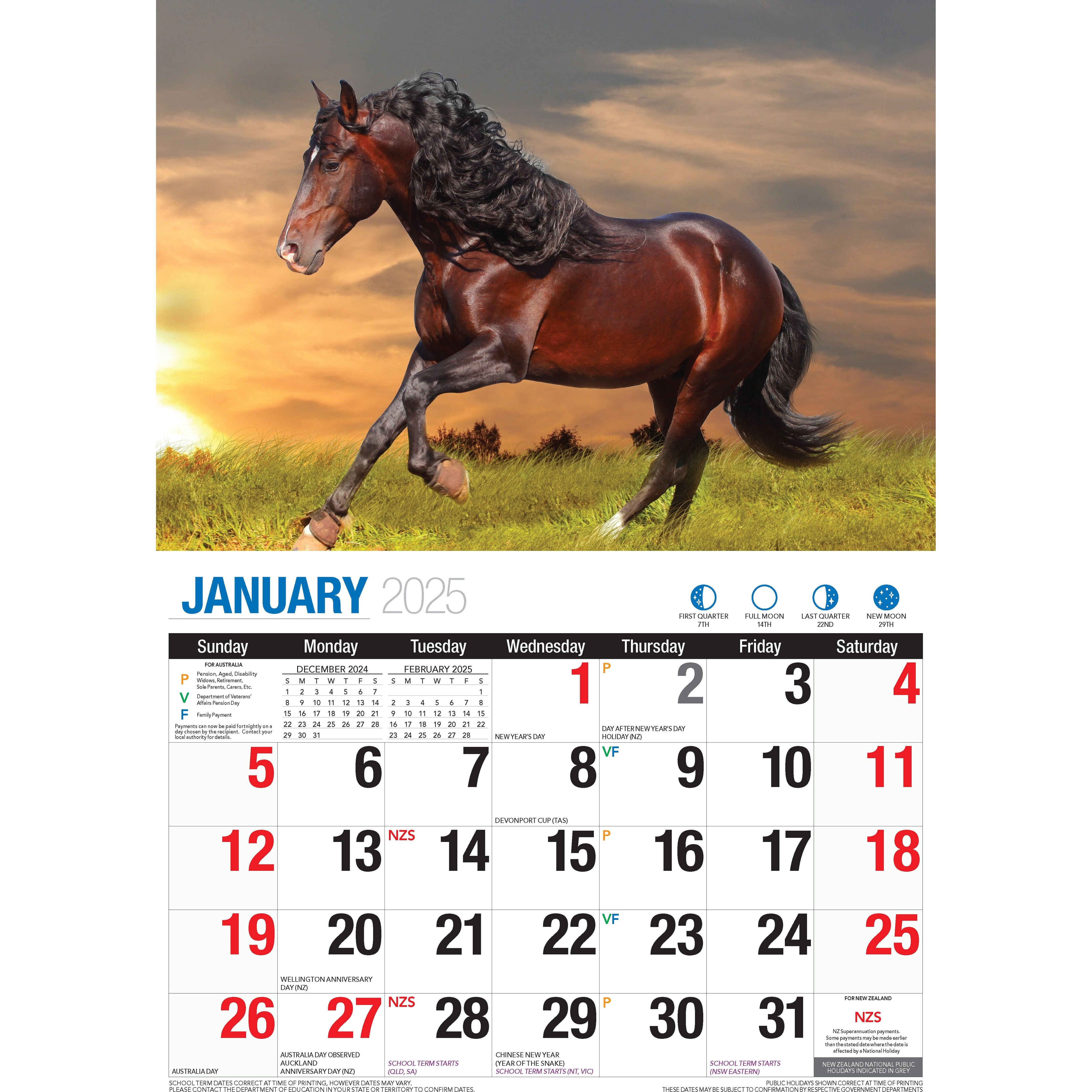 Calendar 2025 Horses