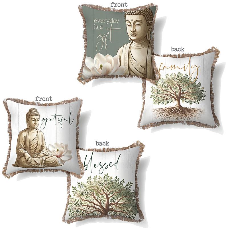 45x45cm Buddha Tree of Life Cushion SKU BUDASCU45 - Dollars and Sense