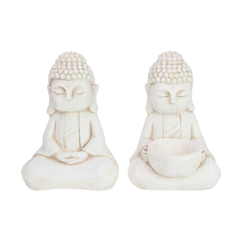32cm Sitting Cream Buddha 2 Asstd SKU BUDCRESQ - Dollars and Sense