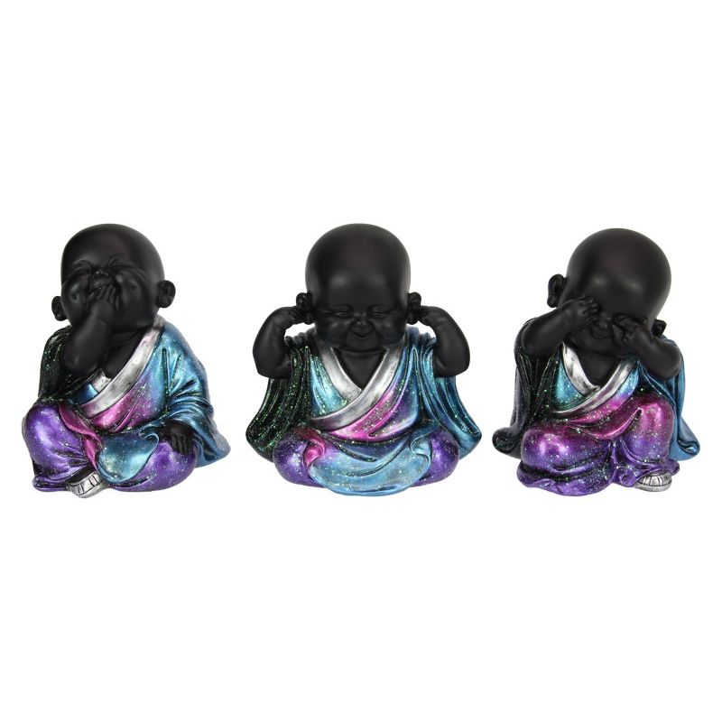 15cm Purple/Blue Galaxy Monks 3 Asstd SKU BUDDGALS - Dollars and Sense