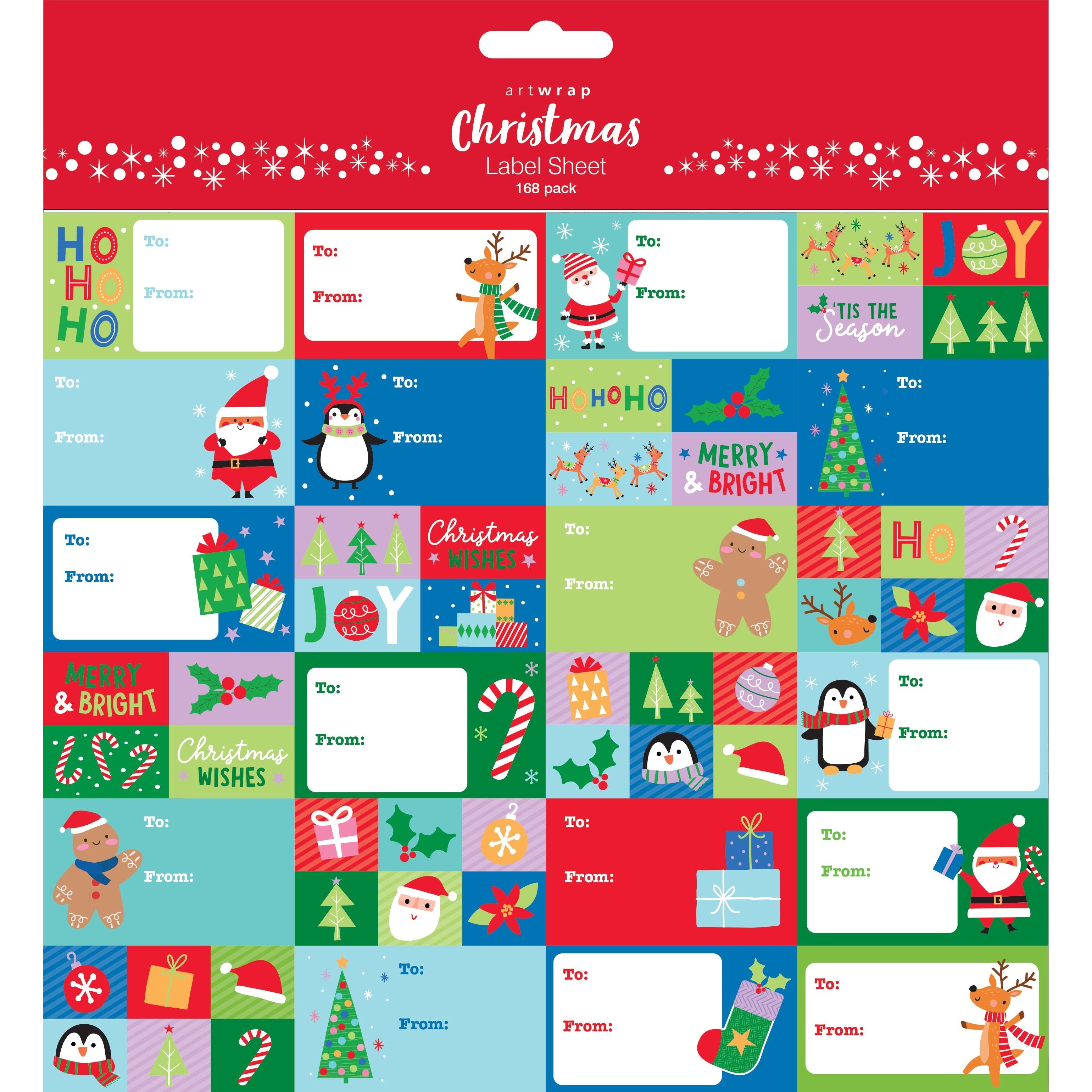 Xmas Label Shts 168Pk Kids