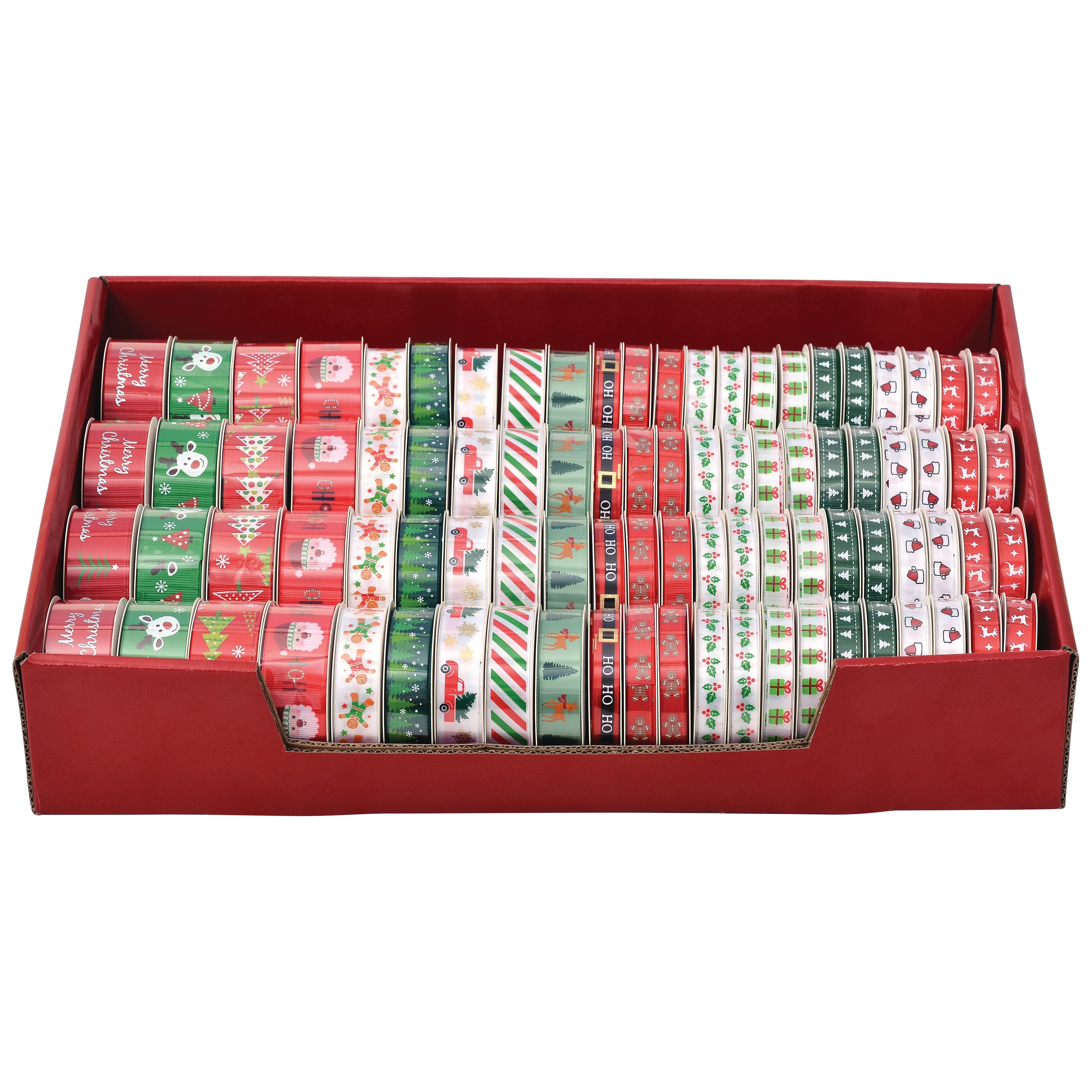 Xmas Ribb Roll 2M Festive Asst