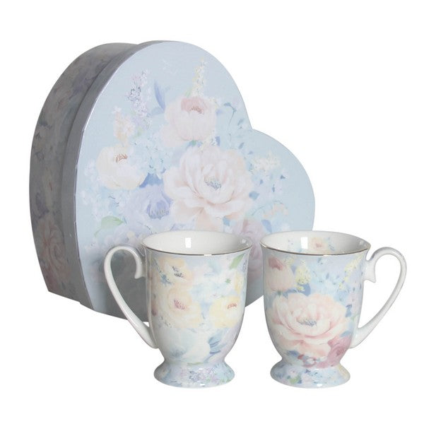 Wild Floral 2-Piece 280 ml Mug Gift Set in Heart Box