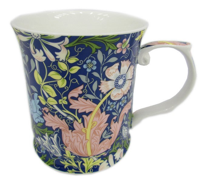 William Morris Dark Blue Flower Mug 415cc