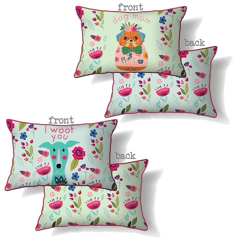 30x50cm Dog W/Boho & Words Cushion SKU DOGBOCU50 - Dollars and Sense