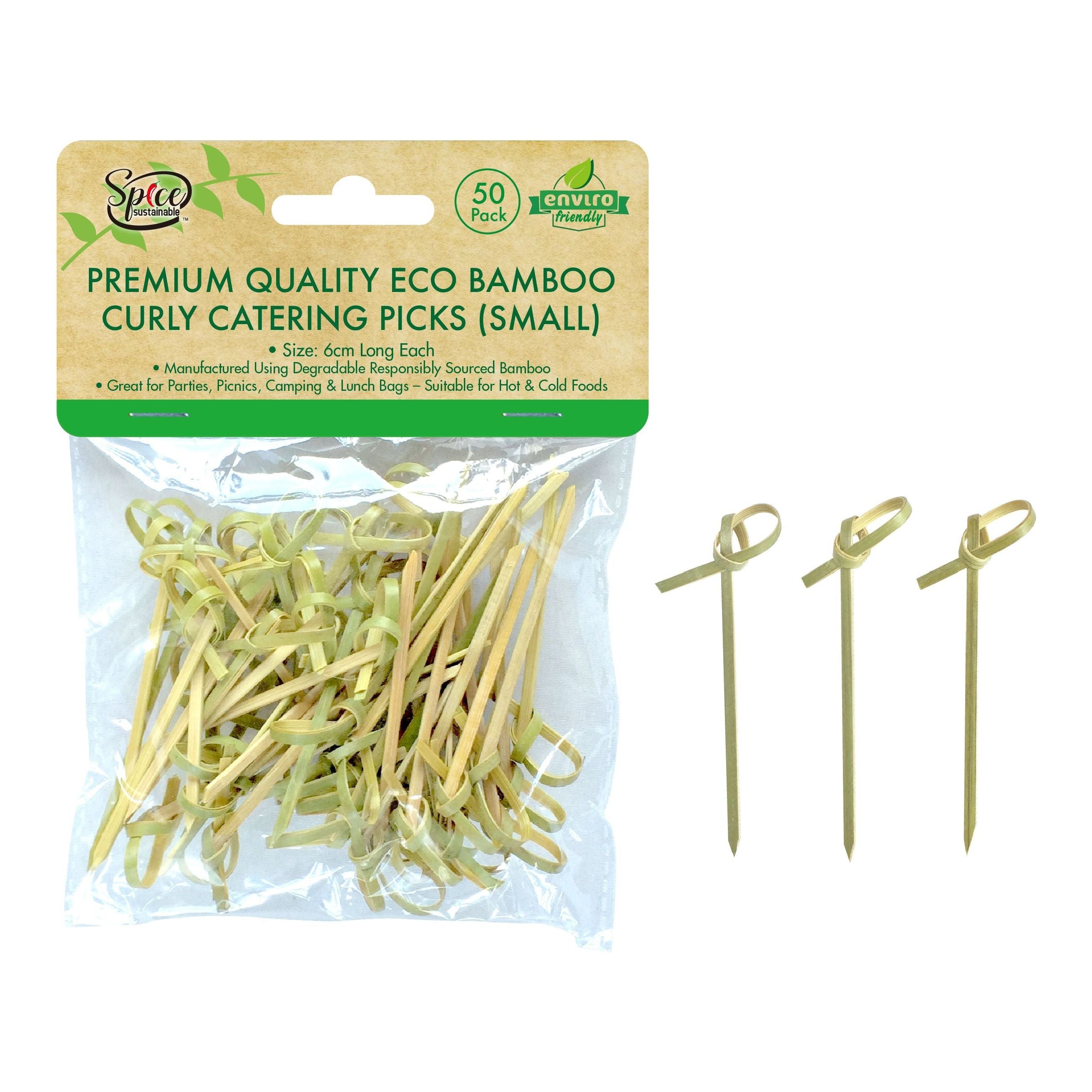 Bamboo Curly Catering Picks - Small - Dollars and Sense
