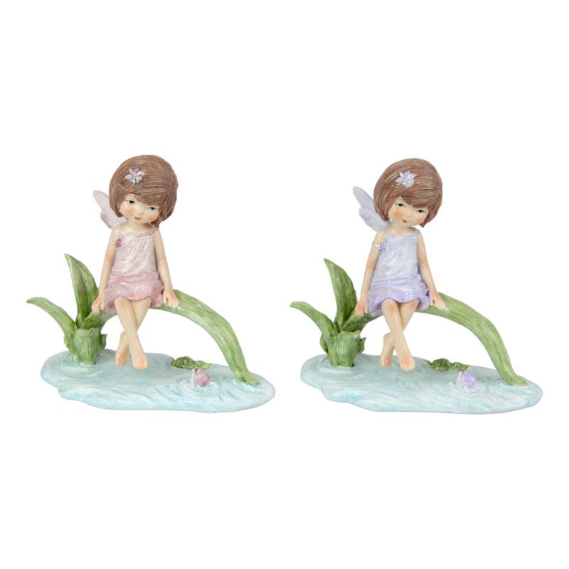 Fairy - on Leaf Over Pond