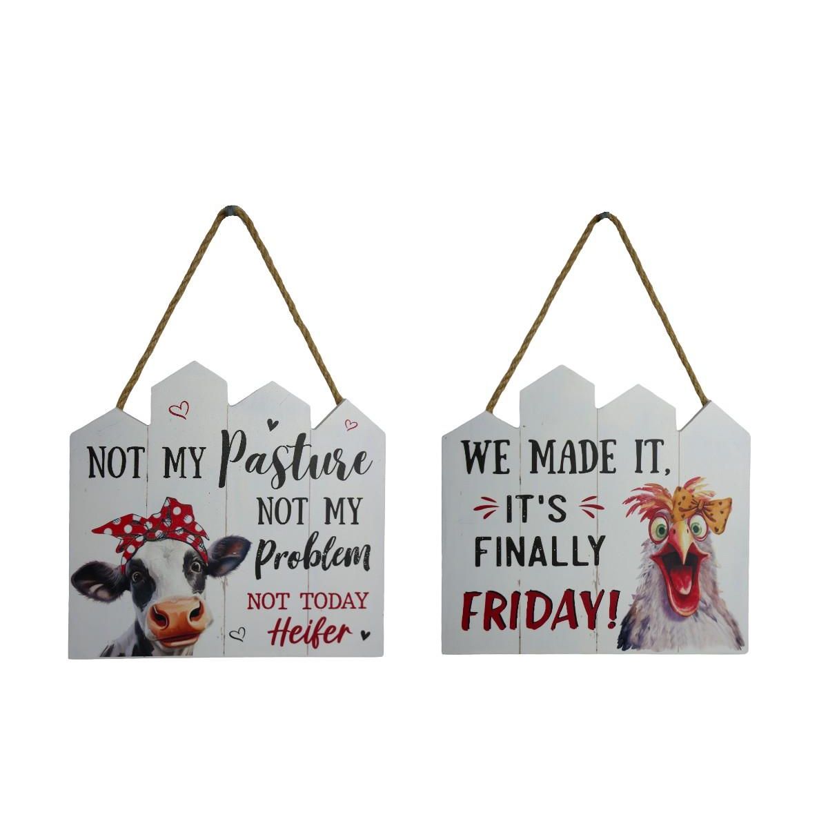 18x17cm Hanging Farm MDF Plaque 2 Asstd SKU FARPLQ - Dollars and Sense