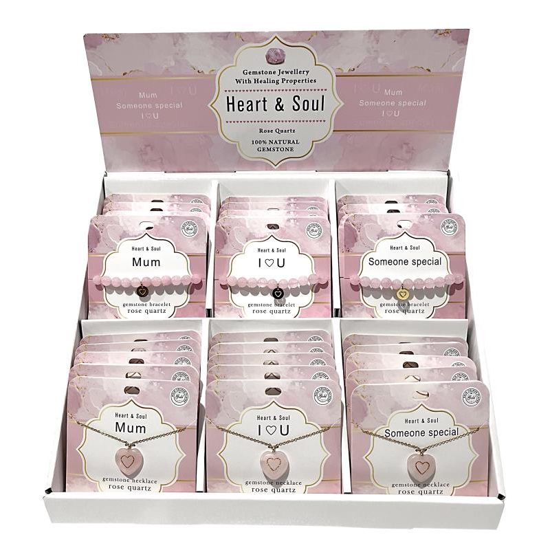 Rose Quartz Pack Bracelet & Pendant 6 As SKU GEMROSEQX - Dollars and Sense