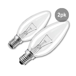 E14 Candle Light Bulbs, 2 Pack - 25W