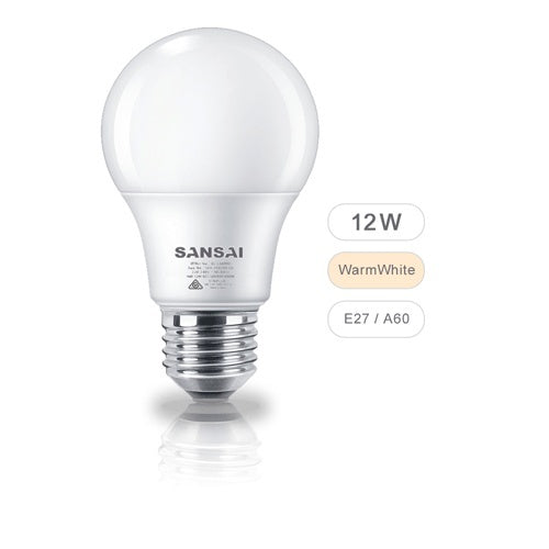 A60 E27 Warm White LED Bulb - 12W