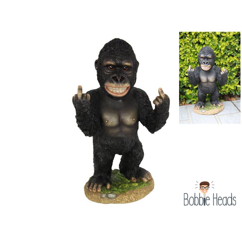 34cm Bobble Head Rude Finger Gorilla SKU GORFOFF - Dollars and Sense