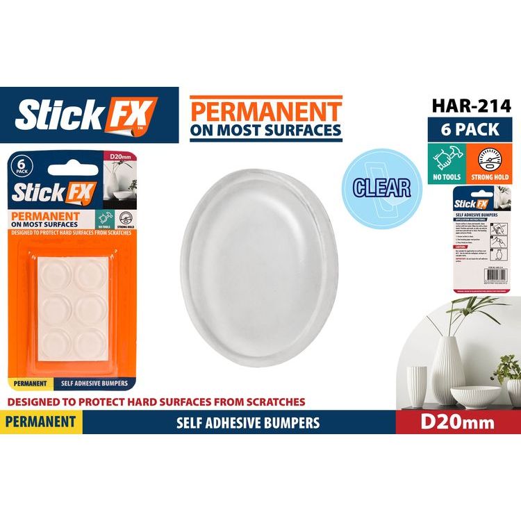 Bumpers Self Adhesive Permanent - Clear