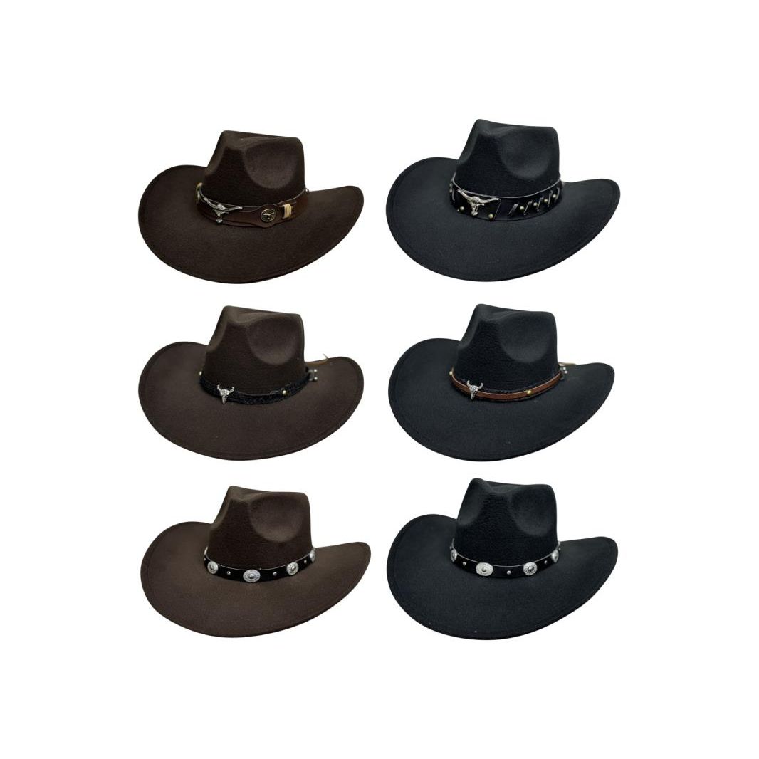 CowboyBlack/Brown Fashion Hat 6 Asstd SKU HATMSCB - Dollars and Sense