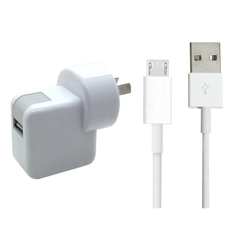 240V Charger with iPhone Charging Cable - White - Dollars and Sense