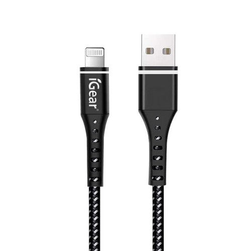 Heavy Duty Braided Cable iPhone X Black 1.2m